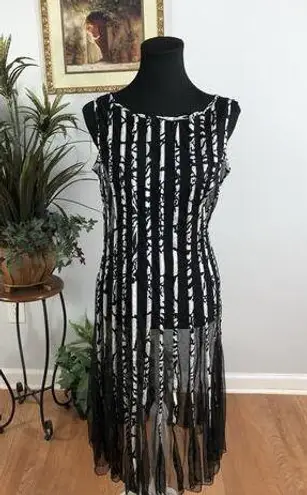 Sandra Darren A-Line Dress 6 Sleeveless Boho Vacation Swim Cover See through