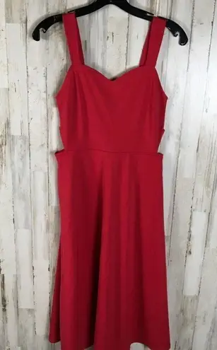 Free Press Side Cutout Midi Dress Red Sleeveless