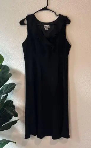 Robbie Bee Black Ruffled Collar Dress