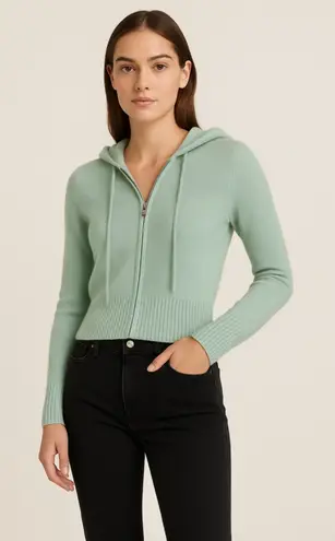 Sutton Studio 100% Cashmere Hoodie Sweater XS Mint Green Zip Front – Bloomingdal
