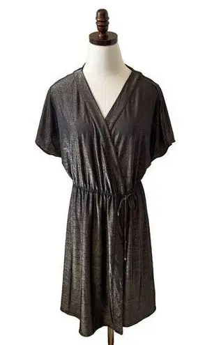 Prima Donna Swim V.I.P Kaftan Cover Up Women Size 12 Black Gold Drawstring Waist