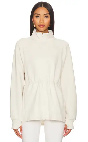 Varley  Alisa Zip-Through Midlayer Sweater in Rainy Day - Image 1