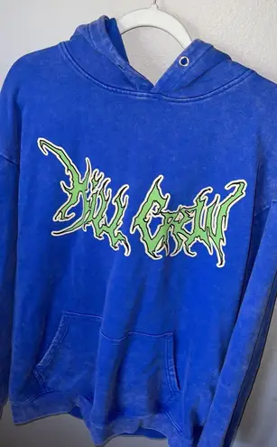 Kill Crew blue and green lux wolf hoodie