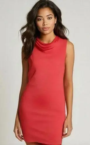 INC International Concepts Draped Cowl Neck Sleeveless Bodycon Red Midi Dress