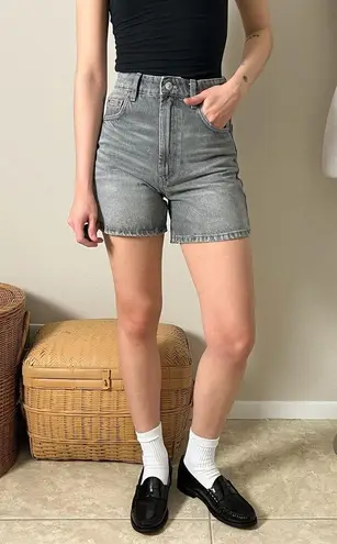 ZARA  gray high waisted denim jean mom shorts