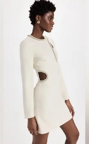 Jonathan Simkhai NEW NWT Katherine Diamante Embroidery Cutout Mini Dress Nougat