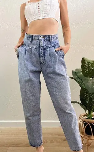 Vintage 1980's Bill Blass Western Style Acid Wash High Rise Mom Jeans Blue Size 10