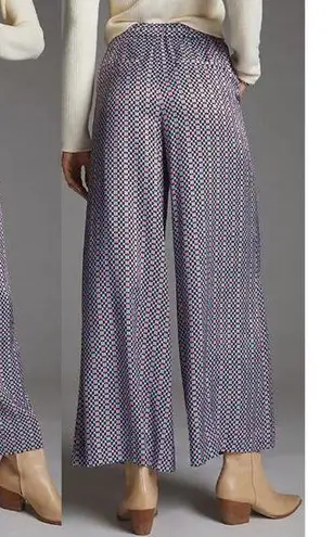 Maeve by Anthropologie High Waisted Wide-Leg Trouser Pants Purple 12