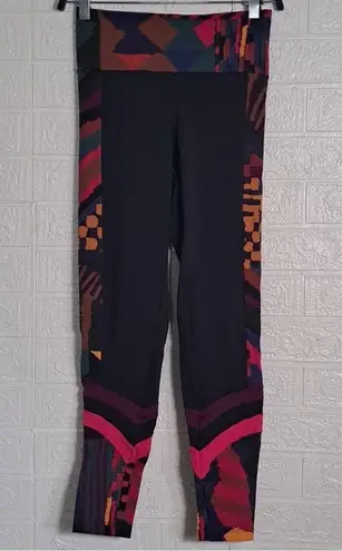 Farm Rio Women's Abstract Leggings, Abstract Patches, Black Print, S