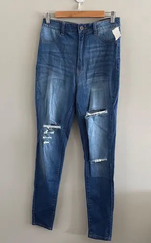 Aphrodite Leg/back Destroyed Distressed Blue Women's Jeans