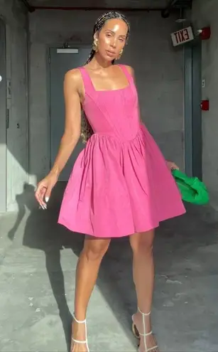 STAUD Landscape Corset Minidress in Lollipop Size US 0 Pink