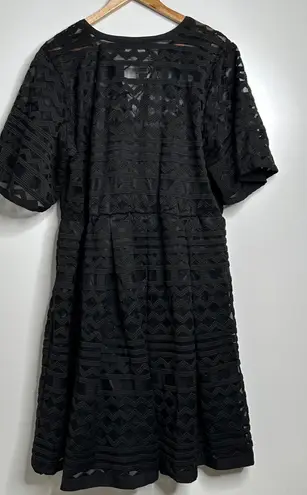 Eloquii Black Embroidered Fit & Flare Dress Size 20