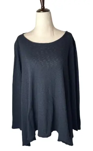 Puella Anthropologie Sweater Medium Black Knit Long Sleeve Asymmetric Outdoor Black