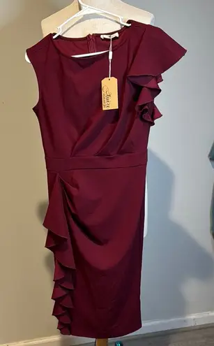 AISIZE vintage redefined Red One Shoulder Asymmetrical Cocktail Dress NWT Size M