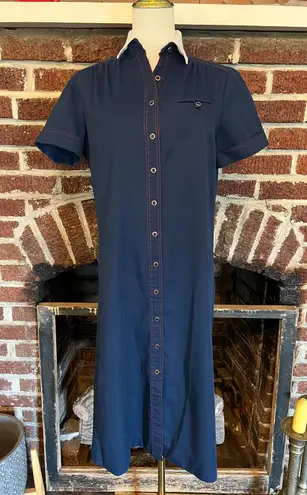 VINTAGE women's navy shirt dress Blue Size 10P