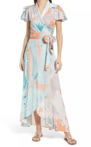 Raga Watercolor Wrap Dress 
 Head In The Clouds Wrap Dress. XS (b27.12) - Image 1