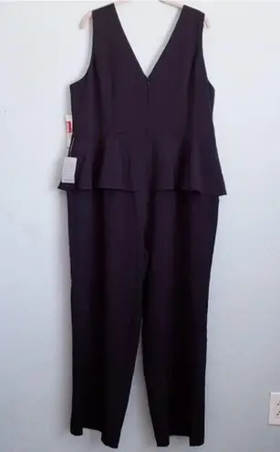 Eliza J Black Sleeveless Peplum Jumpsuit