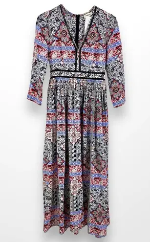 L'Agence Teresa Boho Babushka Floral Paisley Print Maxi Dress XS