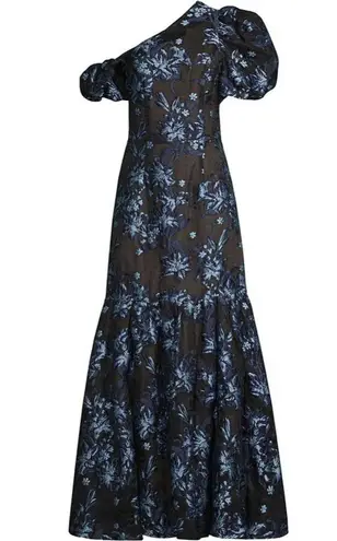 Elliatt  Planetary Asymmetric Jacquard Maxi Dress, Navy/Black, New w/Tag $389.95