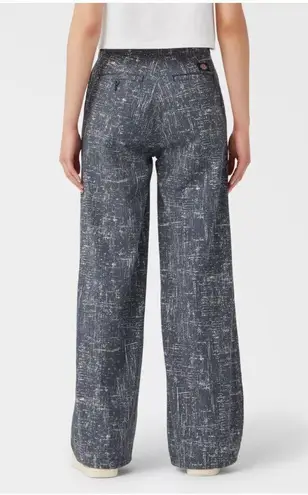 Dickies NWT Regular Fit Wide Leg Work Pants FP901R2A Rinsed Navy Crosshatch