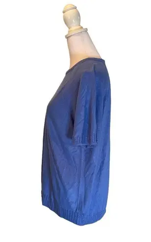 Lord and Taylor EXCLUSIVELY FOR YOU Blue Short Sleeve Round Neck Sweater Small