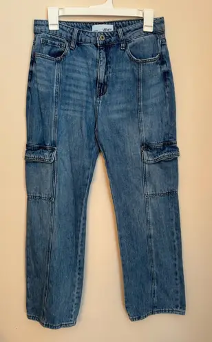 VERVET By Flying Monkey High Rise Dad Cargo Jeans Size 27 Medium Wash Denim Blue - Image 1