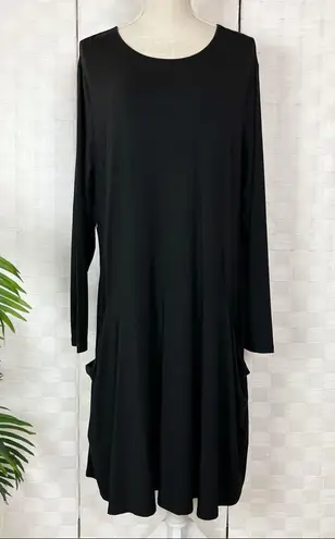 Betabrand Long Sleeve Sweatshirt Dress In Black