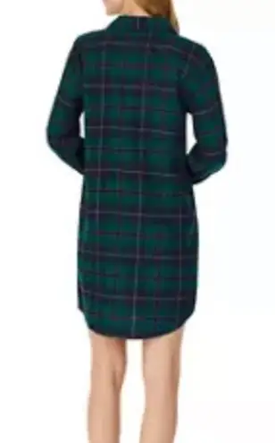 Ralph Lauren  Green & Blue Plaid Long Sleeve Button Front Sleep Shirt Dress S