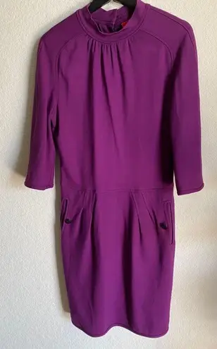 Zac Posen  Z Spoke Plum Mock Neck Jersey Knit Dress Size S