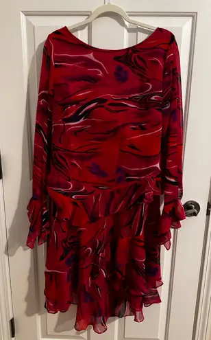 Phool Vintage 2 Piece Maxi Skirt Top Bohemian Ruffle Lined Red Purple Black XL