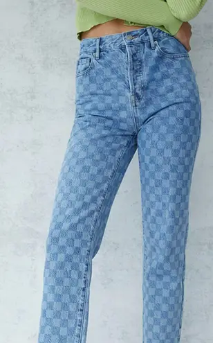 PacSun Eco Checkerboard High Waisted Straight Leg Jeans