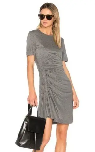 ALC Frank A.L.C. Women's Dress Size Small Gray Short Sleeve Scoop Neck Stretch Ruched