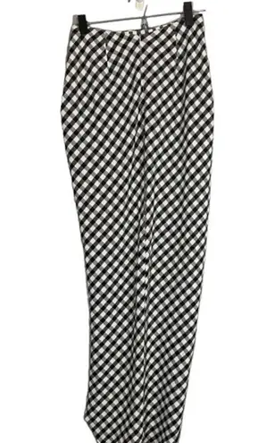 Rumer Black & White Checked Plaid High Front Slit Bisou Maxi Skirt Women Sz S