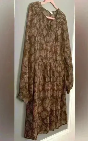 Sandy & Sid Snake Print Long Sleeve Women's Dress (448)