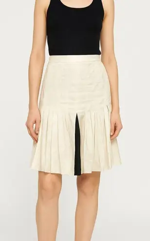 Stella McCartney Silk Pleated Skirt Cream Small Quiet Luxury Old Money Coquette