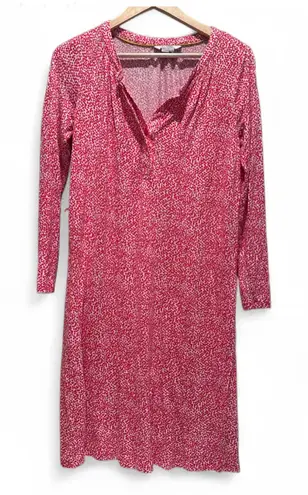 Boden Red and White Patterned Long Sleeve Jersey Dress Size 8 Regular