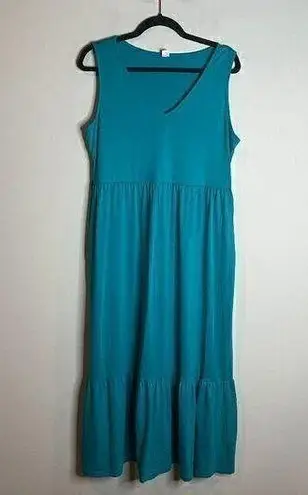 Amazon Anrabess teal tiered maxi dress