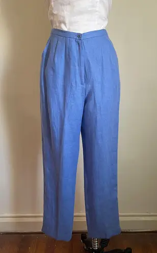 Doncaster NWT Vintage Blue Linen Pants And Jacket Set