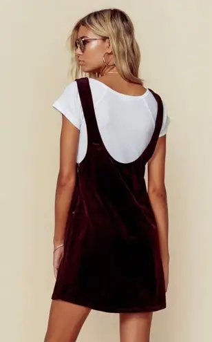 Sage The Label Birkin wine velvet jumper corduroy overall dress size S small NEW