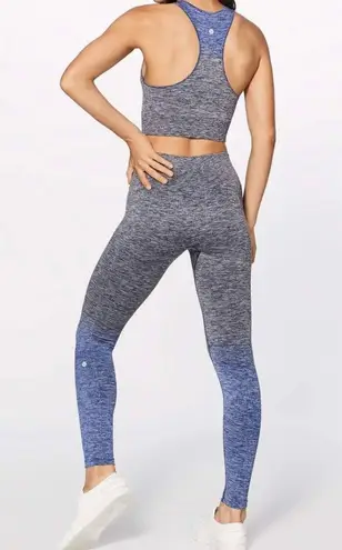 Lululemon Grey & Blue Heathered Ombré Seamless Balance & Resist Leggings