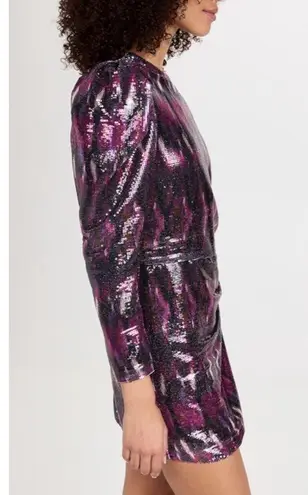 MISA Los Angeles MISA Revolve Nova One-Shoulder Sequin Mini Dress, Purple Size M New w/Tag $370