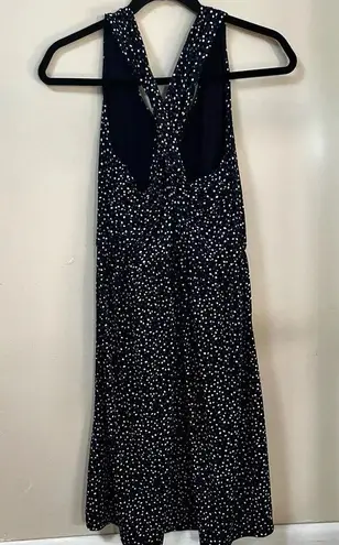 Kaileigh Blue and White polka Dot Dress. Stretchy and comfy. Size Large.
