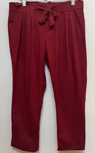 Gap Factory Non Functional Tie Paperbag Elastic Waist Lightweight Pant Size 10R Red