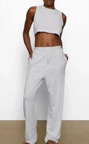 SKIMS BOYFRIEND LOOSE PANTS LIGHT HEATHER GREY