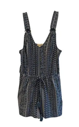 (F-186) Derek Heart Womens Sz L Romper Sleeveless Stripes Aztec Boho Print