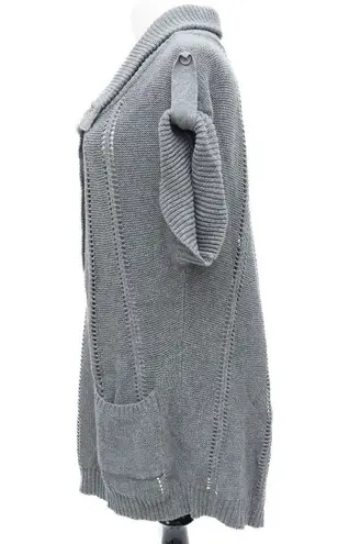 BCBG MaxAzria Women's Gray Sweater Tunic w/Front‎ Pockets Size Medium