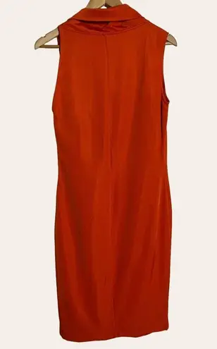 Max Mara Red Sleeveless Mirte Sheath Stretchy Cocktail Dress Size 10