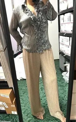 Vintage piano pleated heart shape shirt Gray Size L