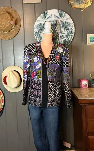 Vintage Lady Carol of New York Floral Patchwork Style Jacket Purple Size M