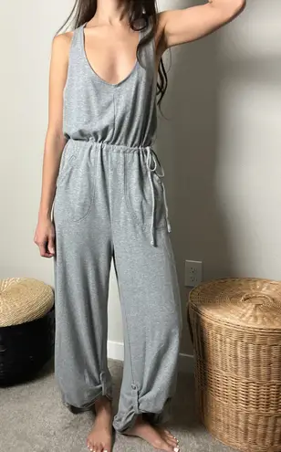 Free People y2k  beach gray boho oversized relaxed baggy wide leg jumpsuit onesie - Image 1